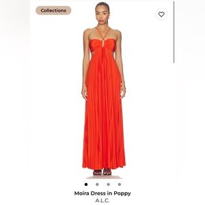 alejandra satin pleated dress ALC Satin Alejandra Pleated Dress by ALC
